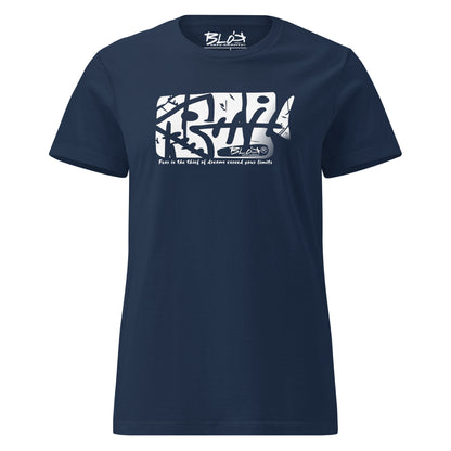 BLOK Fish Bone - White Front Print Women's Slim Fit Graphic T-Shirt