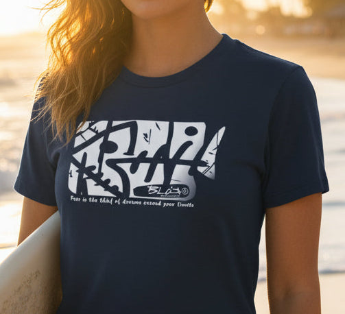Fish Bone - with White Print- Women's Slim Fit