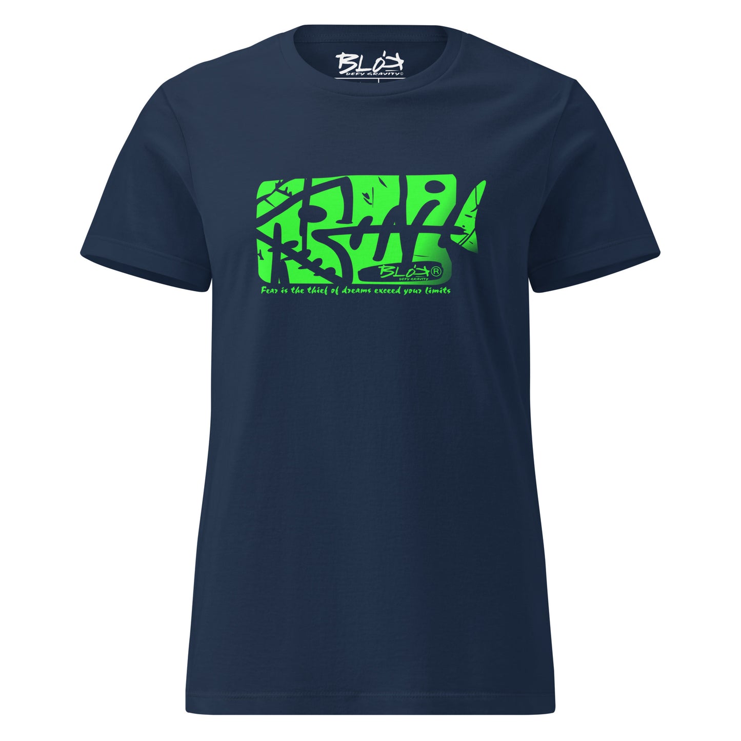 BLOK Fish Bone - Green Front Print Women's Slim Fit Graphic T-Shirt