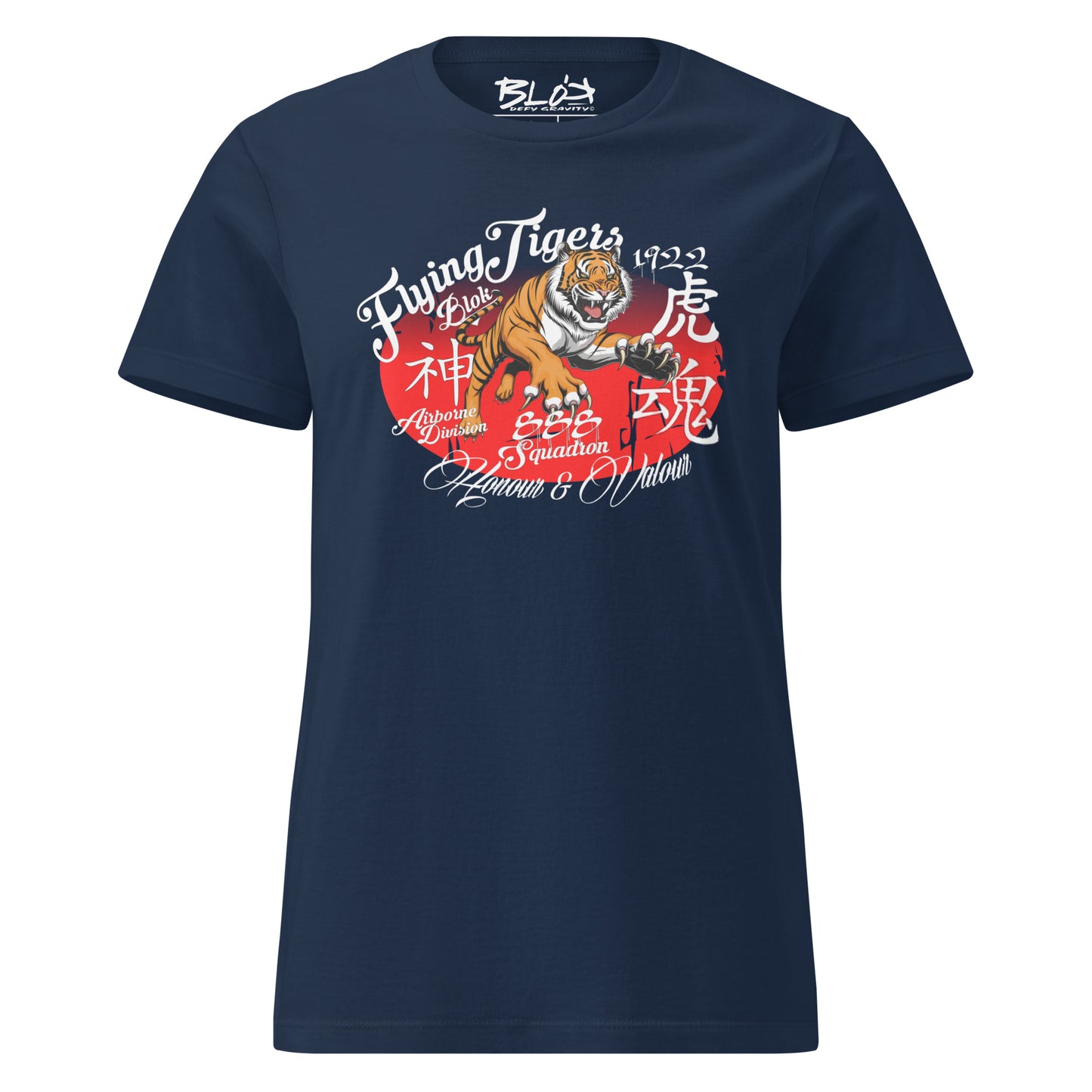 Original Flying Tigers - Front Print in White - Women's Slim Fit