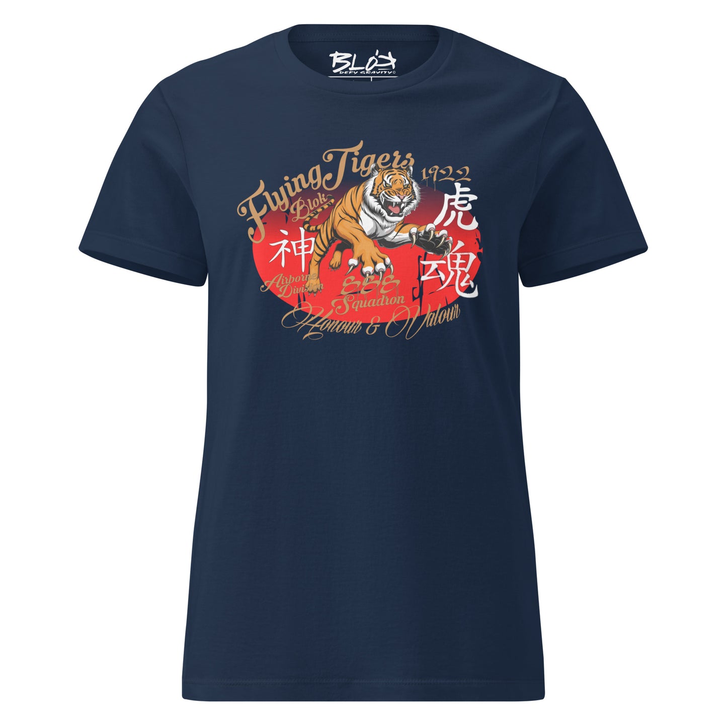 Original Flying Tigers - Front Print in Gold - Women's Slim Fit