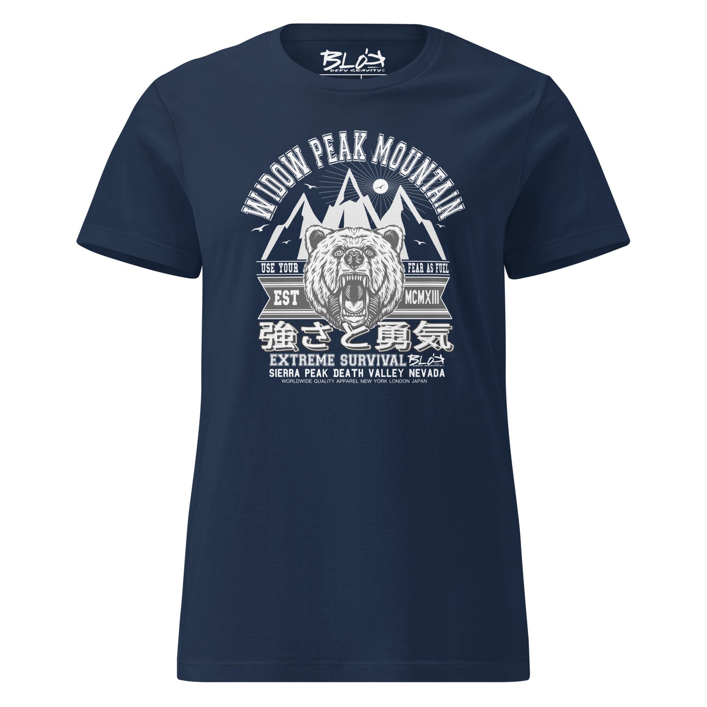 Widow Peak - with White Print - Women's Slim Fit