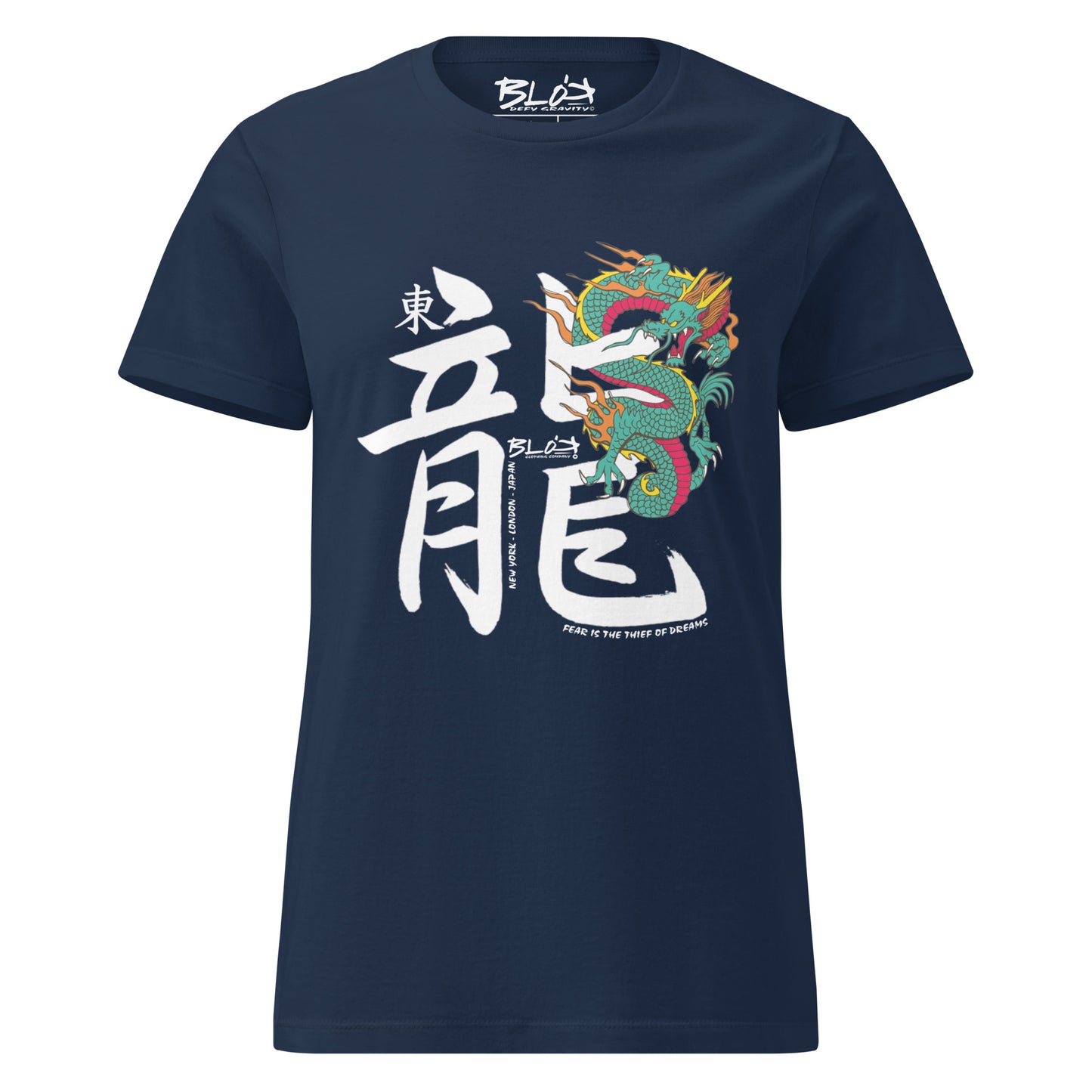 Hidden Dragon - with White Print - Women's Slim Fit