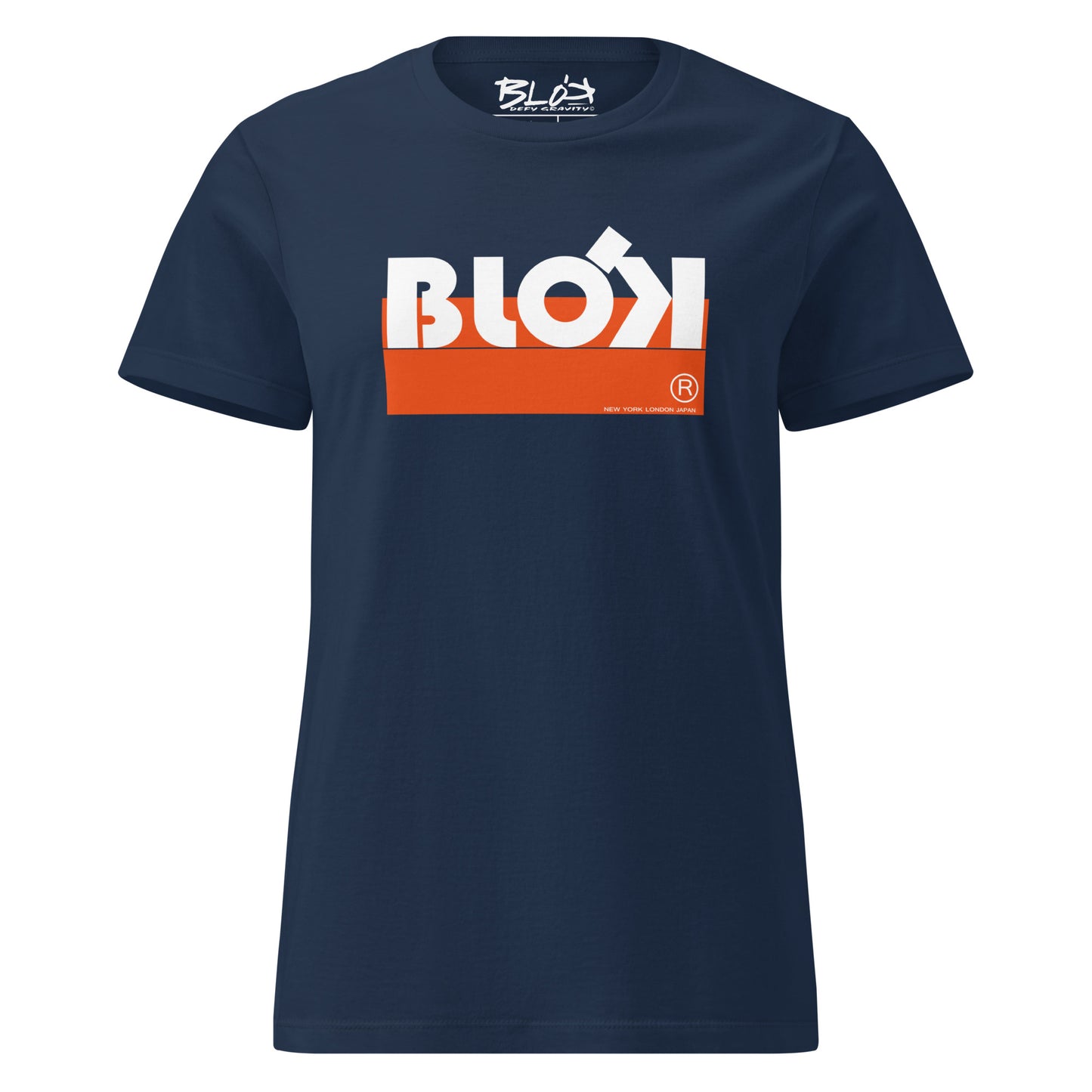 Blok logo boxed - Orange and White - Woman's Slim Fit