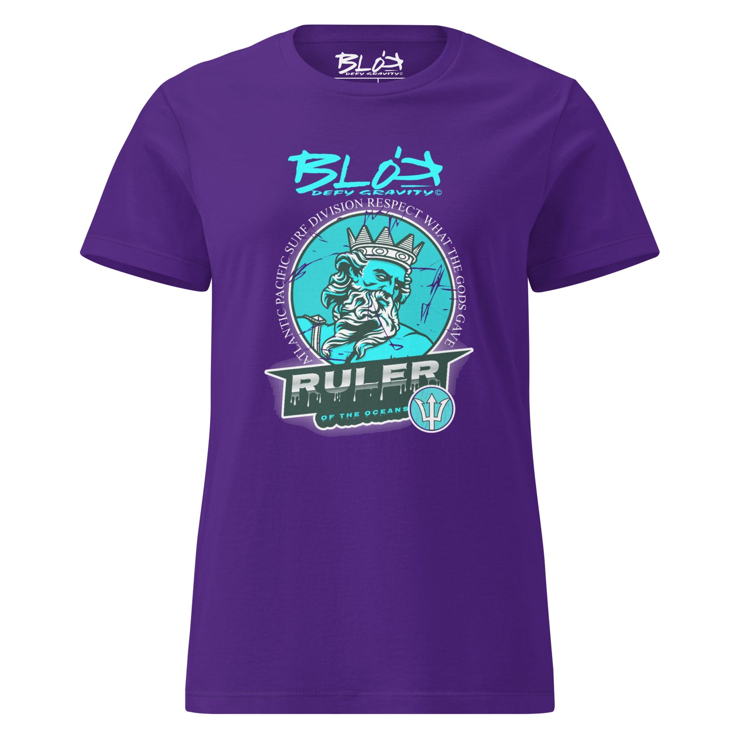 Ruler of the Oceans - Front Print in Turquoise - Women's Slim Fit