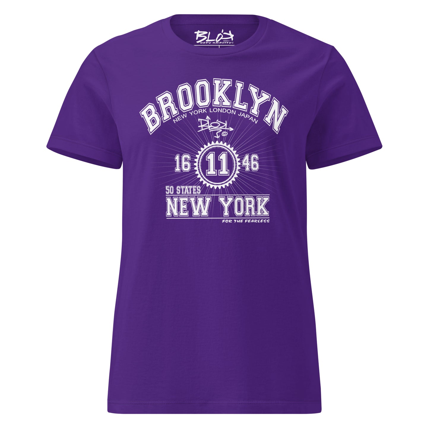 Brooklyn - 50 States - Front Print in White - Women's Slim Fit