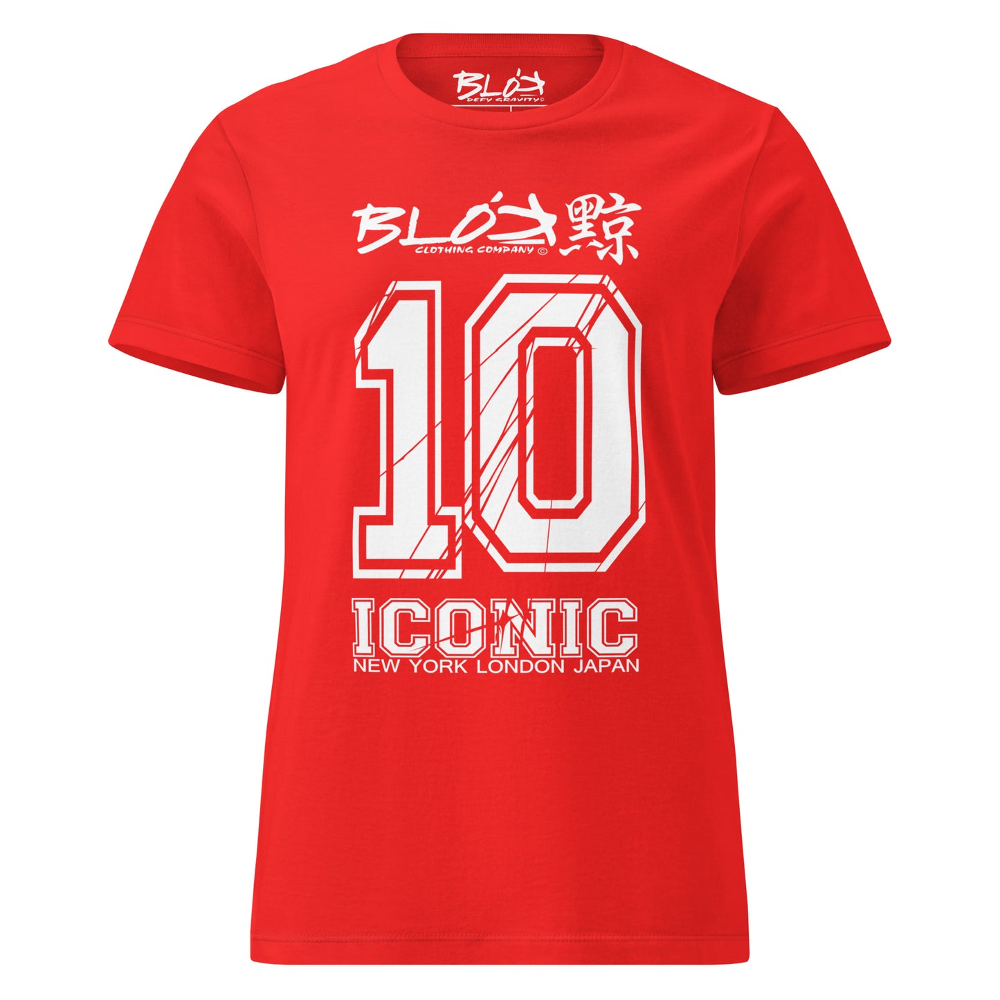 Iconic 10 - Front Print in White - Women's Slim Fit