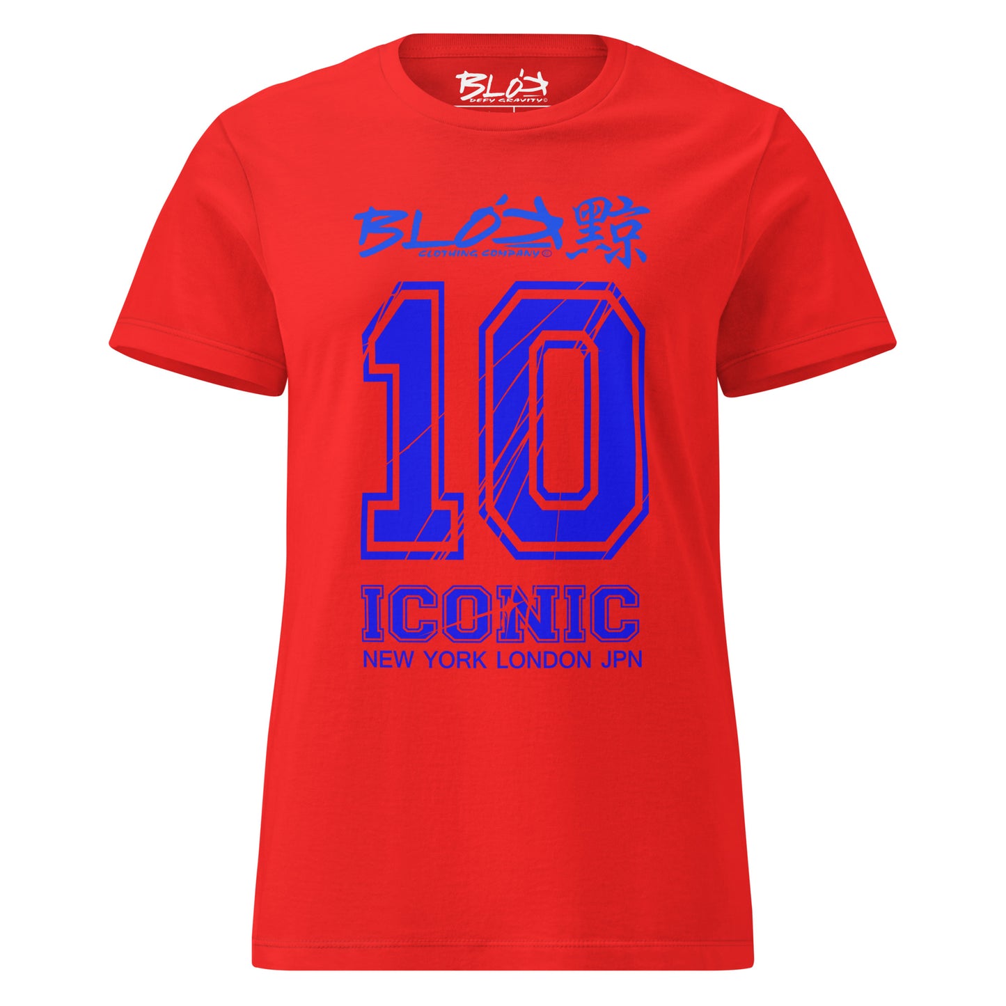 Iconic 10 - Front Print in Blue - Women's Slim Fit