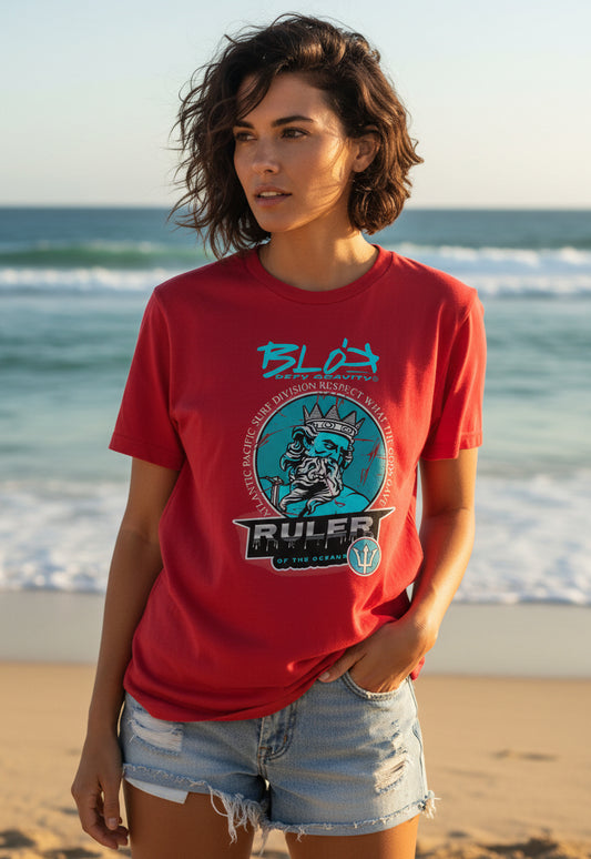 Ruler of the Oceans - Front Print in Turquoise - Women's Slim Fit
