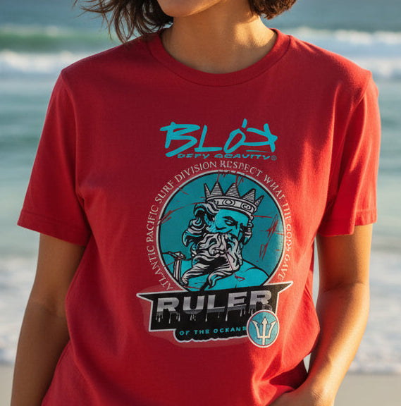 Ruler of the Oceans - Front Print in Turquoise - Women's Slim Fit