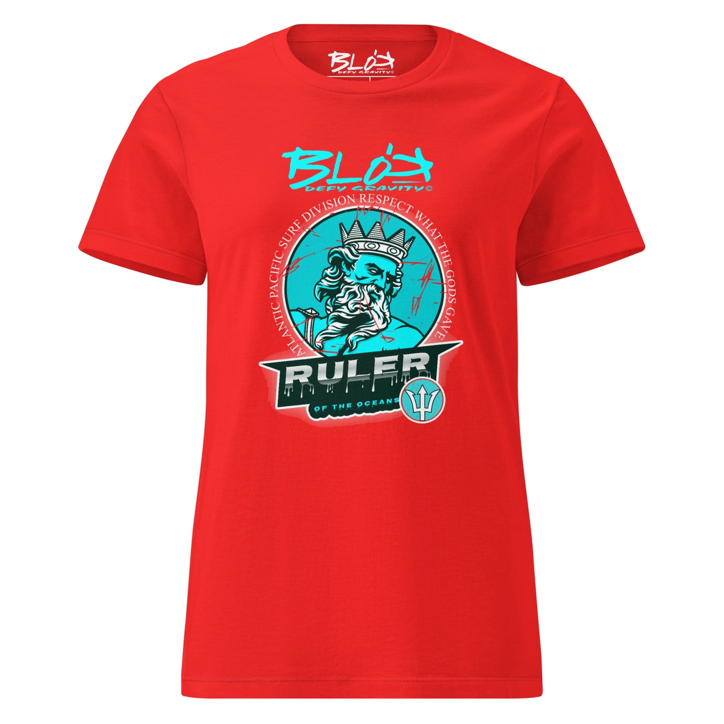 Ruler of the Oceans - Front Print in Turquoise - Women's Slim Fit