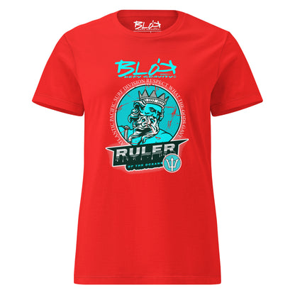 Ruler of the Oceans - Front Print in Turquoise - Women's Slim Fit
