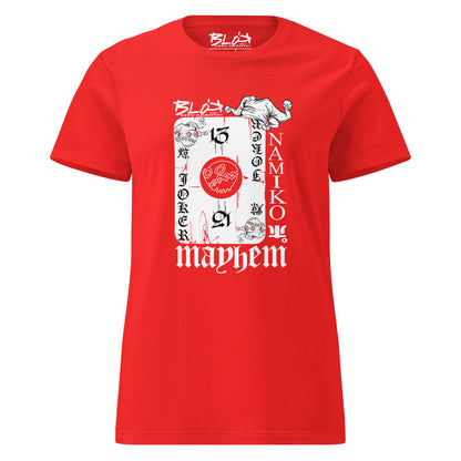 Poker Face - Front Print in White - Women's Slim Fit