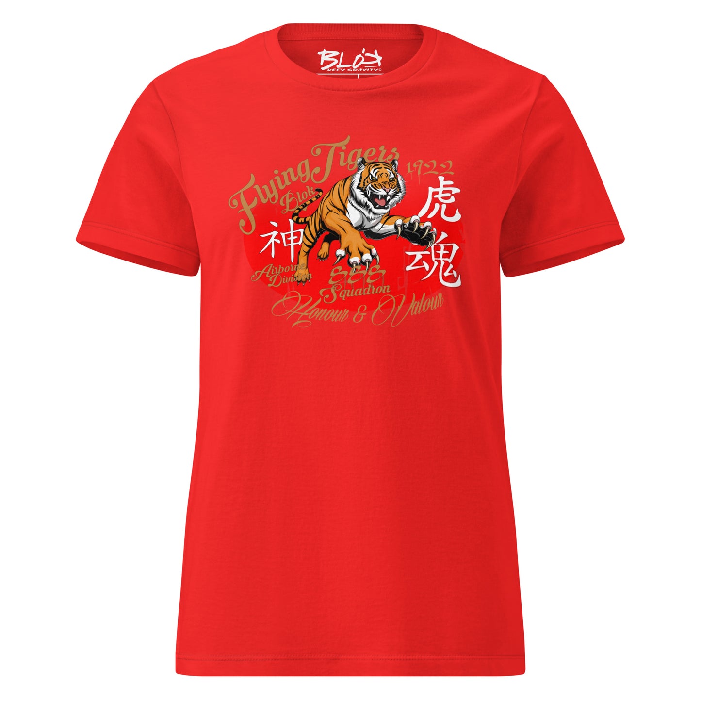 Original Flying Tigers - Front Print in Gold - Women's Slim Fit