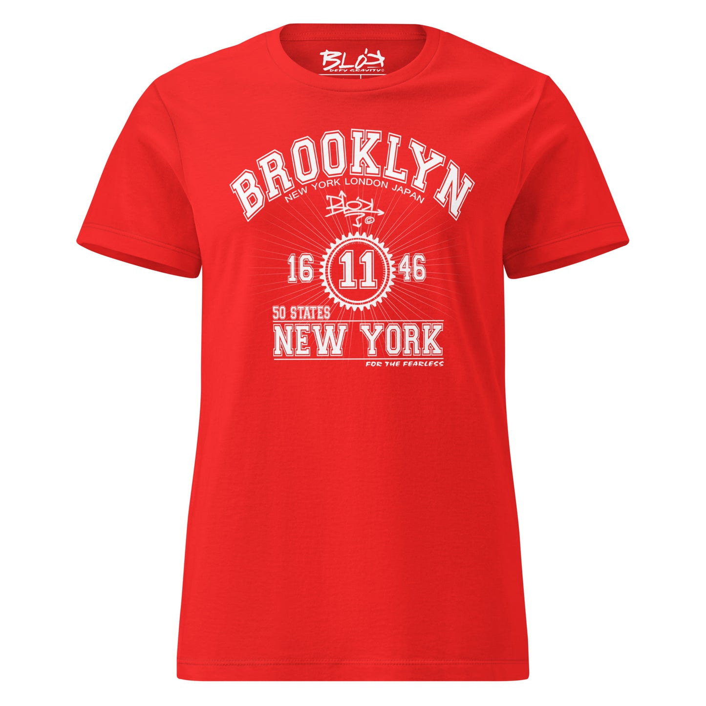 Brooklyn - 50 States - Front Print in White - Women's Slim Fit