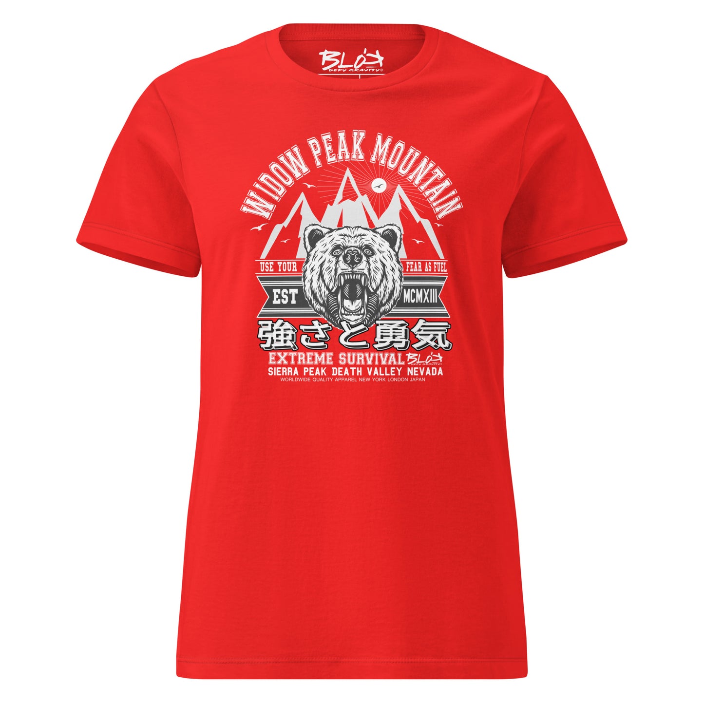 Widow Peak - with White Print - Women's Slim Fit