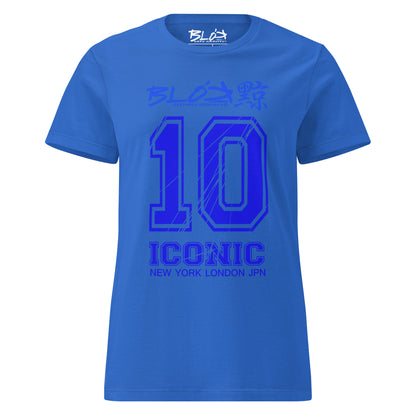 Iconic 10 - Front Print in Blue - Women's Slim Fit