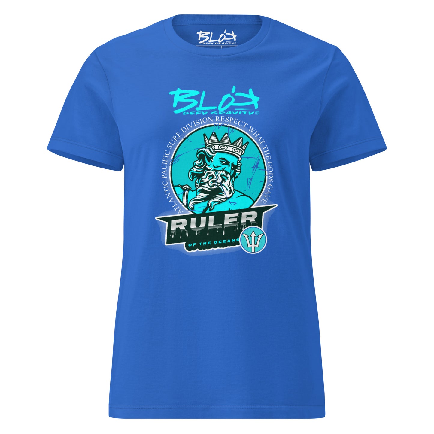 Ruler of the Oceans - Front Print in Turquoise - Women's Slim Fit