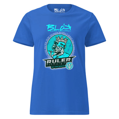 Ruler of the Oceans - Front Print in Turquoise - Women's Slim Fit
