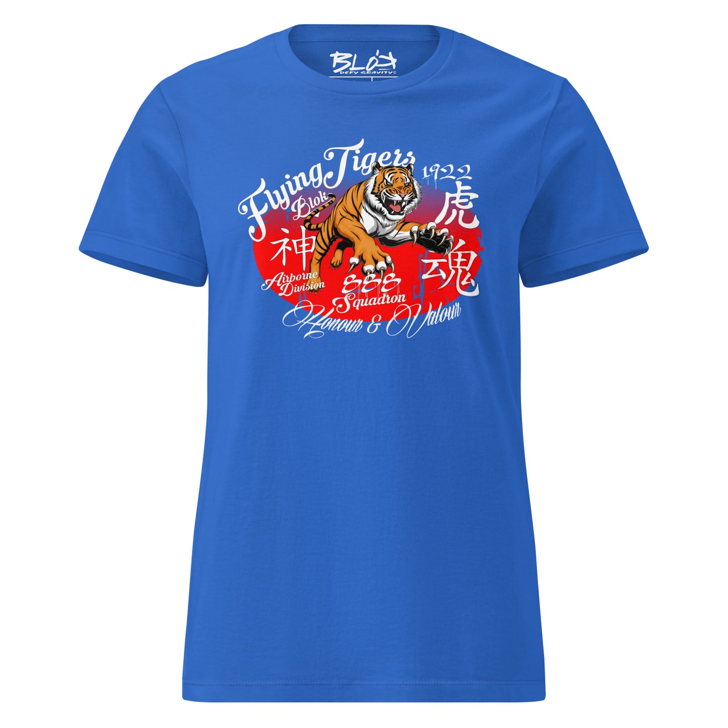 Original Flying Tigers - Front Print in White - Women's Slim Fit