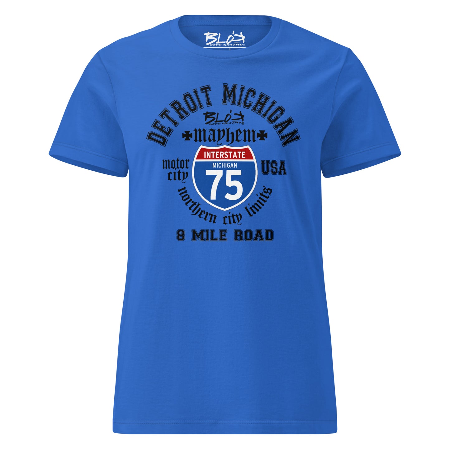 Detroit 8 Mile - 50 States - with Black Print - Women's Slim Fit
