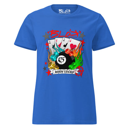 Born Lucky - with Red Logo - Women's Slim Fit