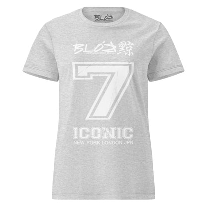 Iconic 7 - Front Print in White - Women's Slim Fit