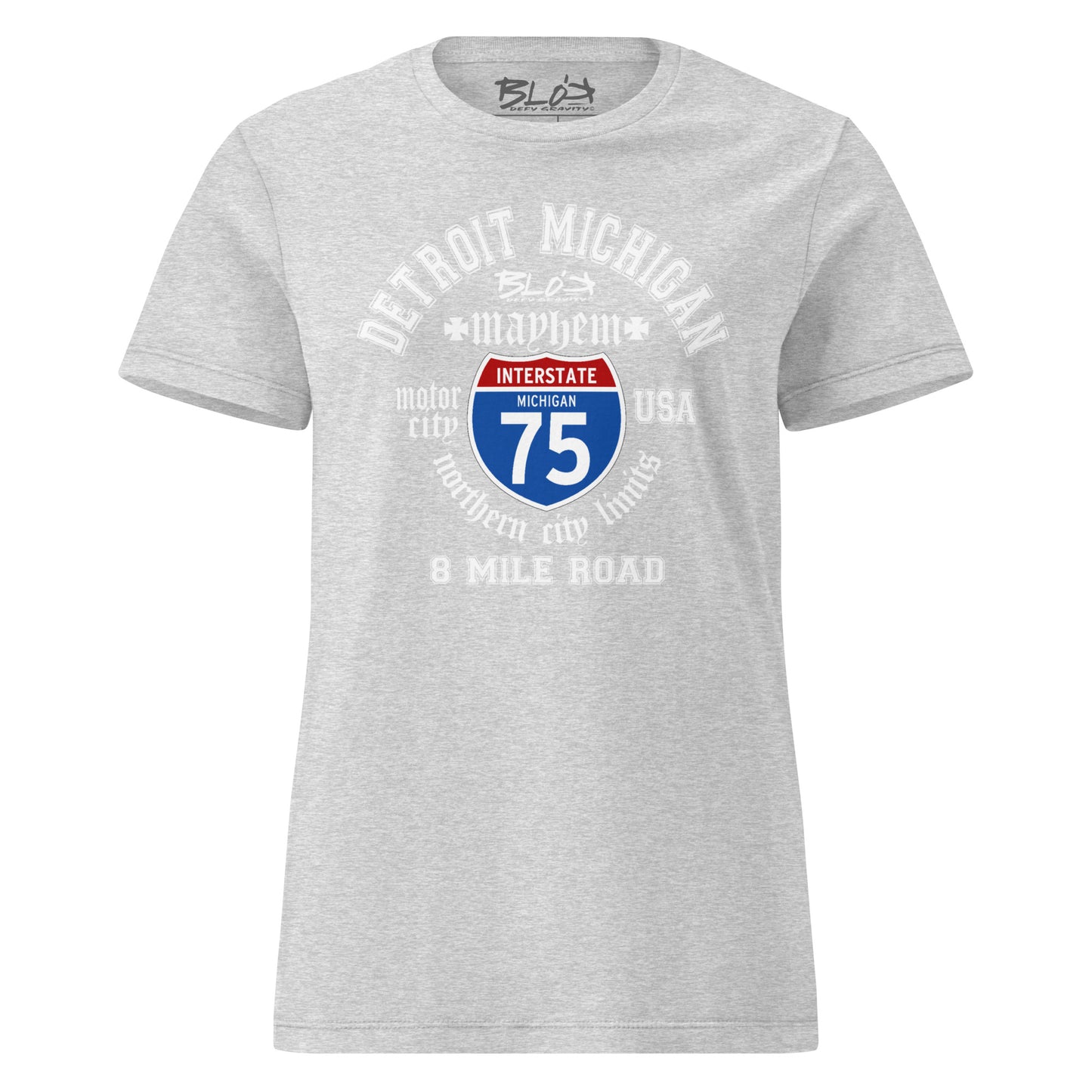 Detroit 8 Mile - 50 States - with White Print - Women's Slim Fit