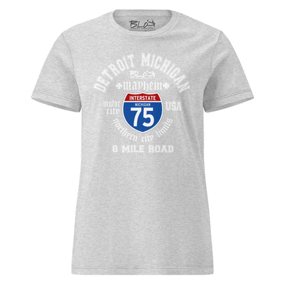Detroit 8 Mile - 50 States - with White Print - Women's Slim Fit