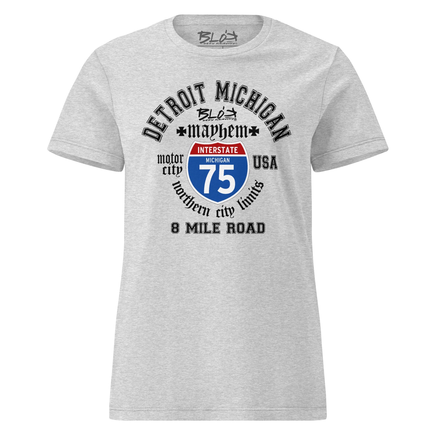 Detroit 8 Mile - 50 States - with Black Print - Women's Slim Fit