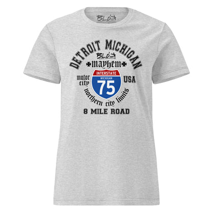 Detroit 8 Mile - 50 States - with Black Print - Women's Slim Fit