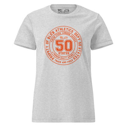 50 State Athletic Dept. - with Orange Print- Women's Slim Fit