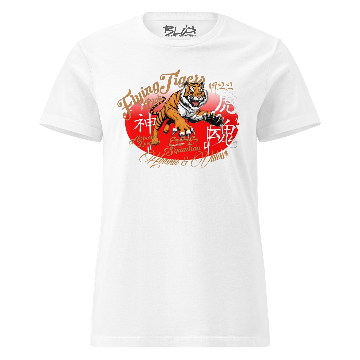 Original Flying Tigers - Front Print in Gold - Women's Slim Fit