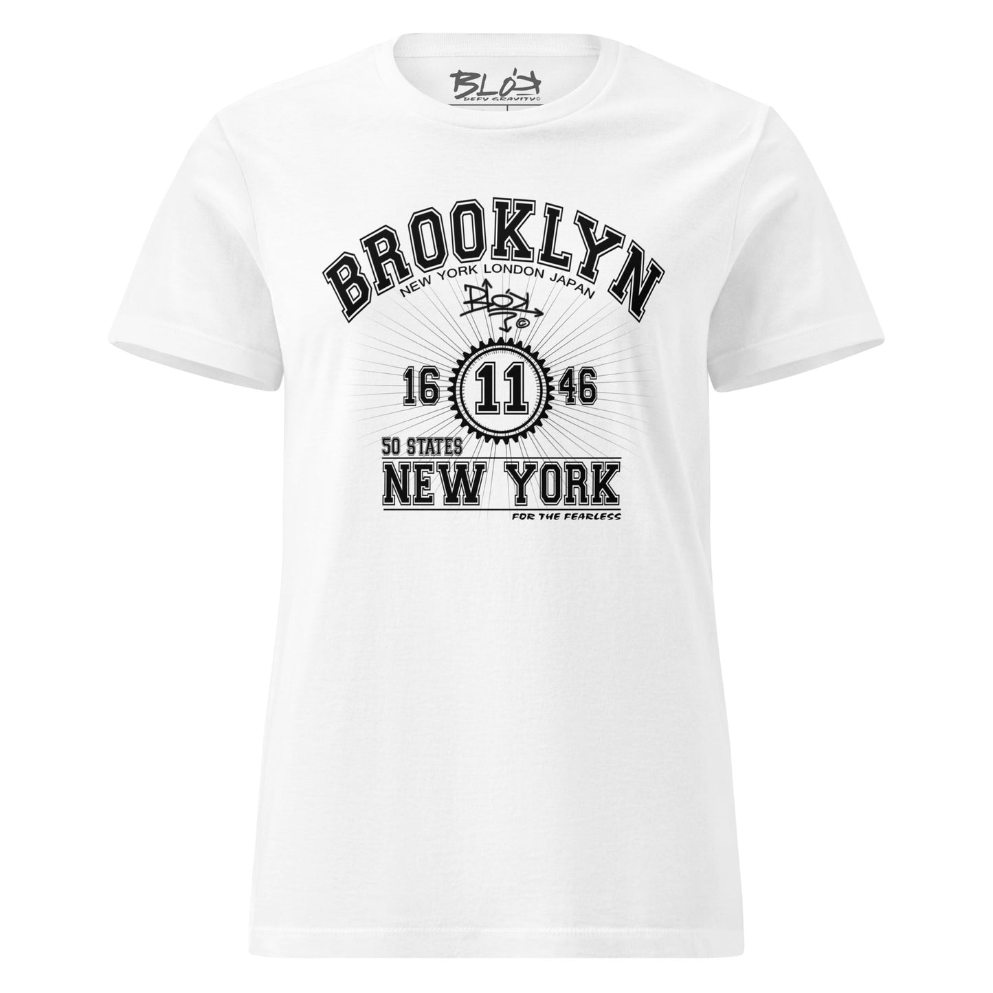 Brooklyn - 50 States - Front Print in Black - Women's Slim Fit