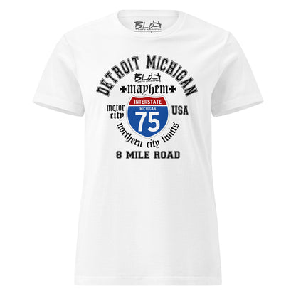 Detroit 8 Mile - 50 States - with Black Print - Women's Slim Fit
