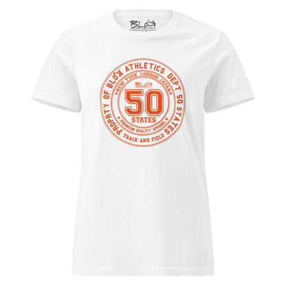 50 State Athletic Dept. - with Orange Print- Women's Slim Fit