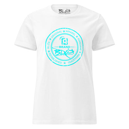 Original Apparel Stamp - in Turquoise Print - Women's Slim Fit