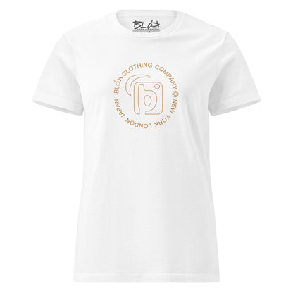 Original Logo Worldwide - in White & Gold - Women's Slim Fit
